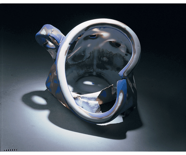Blue Cup #4, 1987, porcelain, 5.5 x 7.5 x 4.5 inches