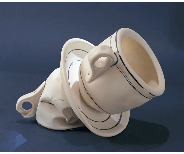 Caught Napping, 1999, porcelain, 8.5 x 12.25 x 8 inches