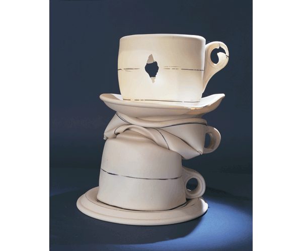 Defeat is Nothing More Than a Signpost on the Road to Victory, 1999, porcelain, 10.5 x 9.5 x 9.5 inches