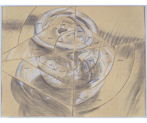 Gold-Point, 1987, gold point and white gouache on prepared board, 14 x 17 inches