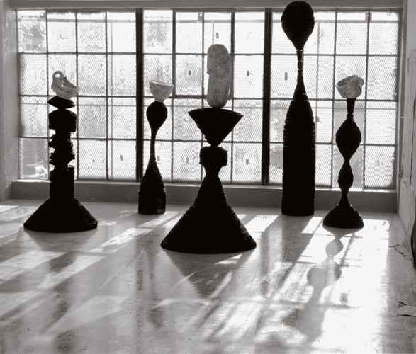 Installation 1988 (view 2), 1988, porcelain and cardboard, left to right - Faithful, Justice, Linga:Hope, Burnt Match, Normal