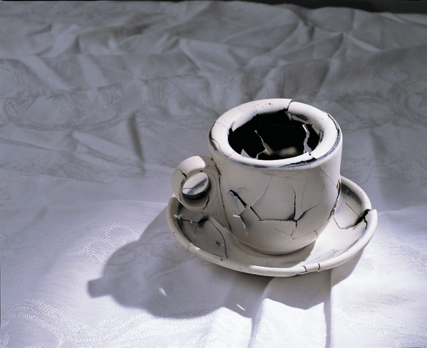 Still Complaining Cup, 2001, porcelain, 3.75 x 5 x 5 inches