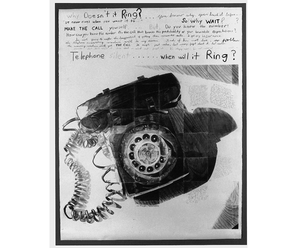 Why Doesn\'t it Ring?, 1980, graphite on paper, 71 x 57 inches